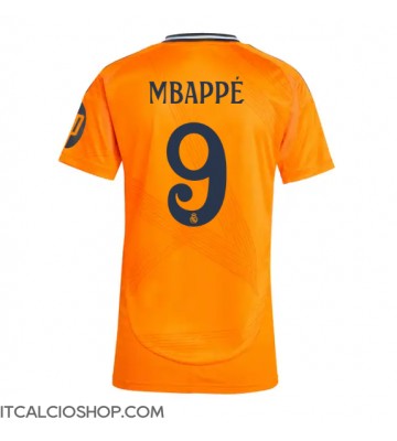 Real Madrid Kylian Mbappe #9 Seconda Maglia Femmina 2024-25 Manica Corta